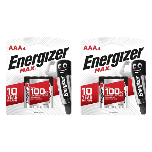 Energizer Max AAA Alkaline Batteries 4 Pack Bundle of 2