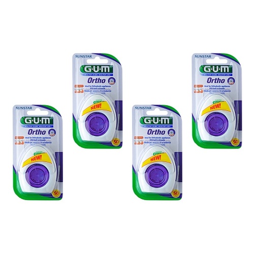 G.U.M Orthodontic Floss Blister Pack 50 Bundle of 4