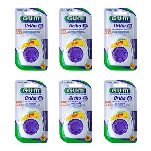 G.U.M Orthodontic Floss Blister Pack 50 Bundle of 6