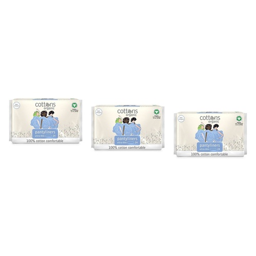 Cottons Ultra Thin Panty Liners 24 Pack x 6 Bundle of 3