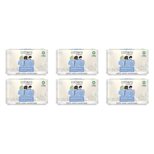 Cottons Ultra Thin Panty Liners 24 Pack x 6 Bundle of 6