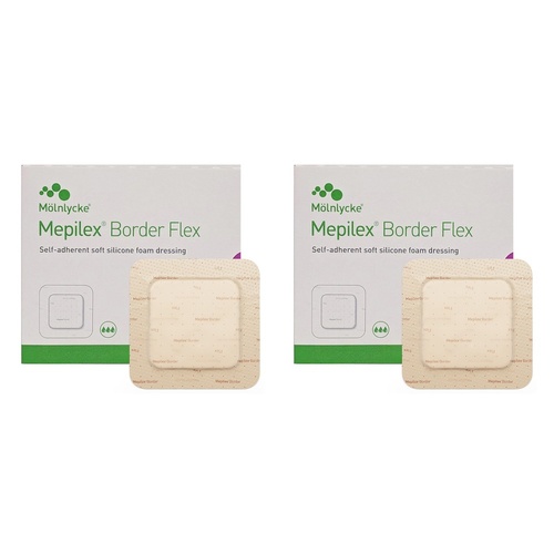 Molnlycke Mepilex Border Flex 10cm x 10cm 10 Pieces Pack of 2