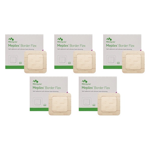 Molnlycke Mepilex Border Flex 10cm x 10cm 10 Pieces Pack of 5
