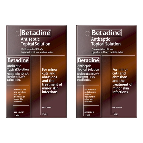 Betadine Antiseptic Topical Solution 15mL x 4 Bundle of 2