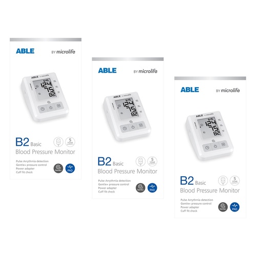 Able B2 Basic Blood Pressure Monitor Pack of 3
