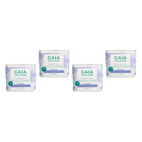 Gaia Natural Baby Organic Cotton Pads 40 Pack Bundle of 4