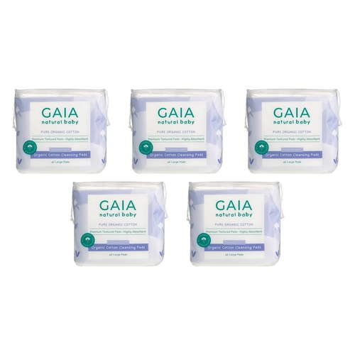 Gaia Natural Baby Organic Cotton Pads 40 Pack Bundle of 5