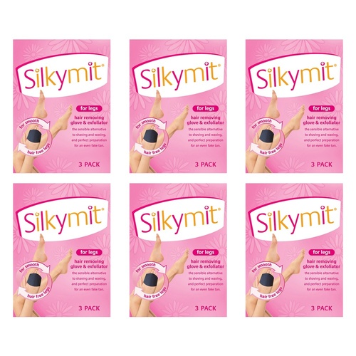 Silky Mit Hair Removal Glove 3 Pack Bundle of 6