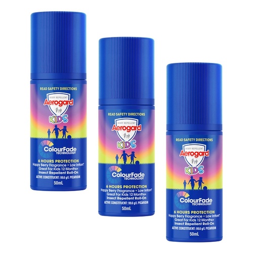 Aerogard Kids Insect Repellent Roll-On 50mL Pack of 3