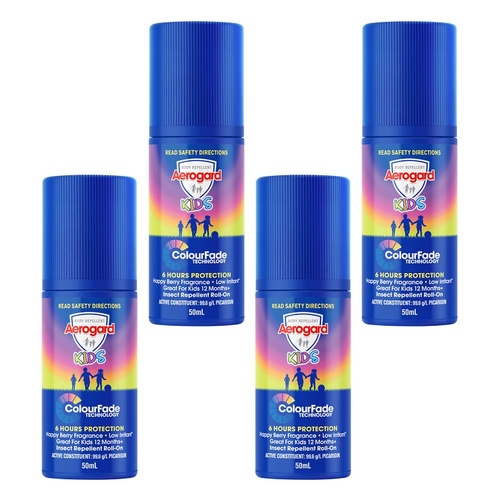Aerogard Kids Insect Repellent Roll-On 50mL Pack of 4