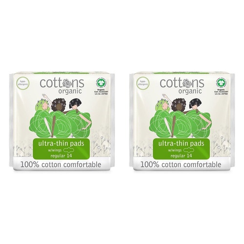 Cottons Ultra Thin Pads Regular 14 Pack x 6 Bundle of 2