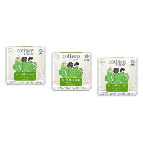Cottons Ultra Thin Pads Regular 14 Pack x 6 Bundle of 3