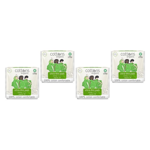 Cottons Ultra Thin Pads Regular 14 Pack x 6 Bundle of 4