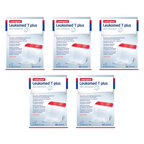 Leukomed T Plus Sensitive Skin Island Dressing 8cm x 10cm Pack of 5