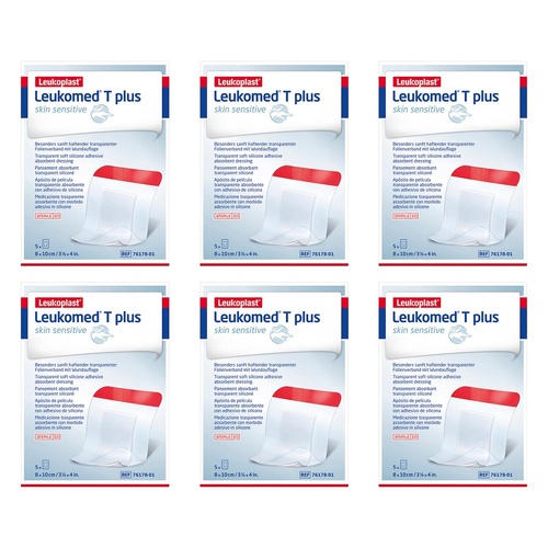 Leukomed T Plus Sensitive Skin Island Dressing 8cm x 10cm Pack of 6