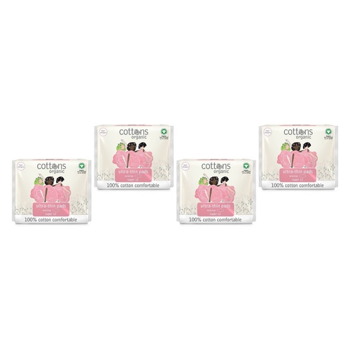 Cottons Ultra Thin Pads Super 12 Pack x 6 Bundle of 4
