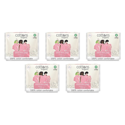 Cottons Ultra Thin Pads Super 12 Pack x 6 Bundle of 5