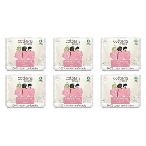 Cottons Ultra Thin Pads Super 12 Pack x 6 Bundle of 6