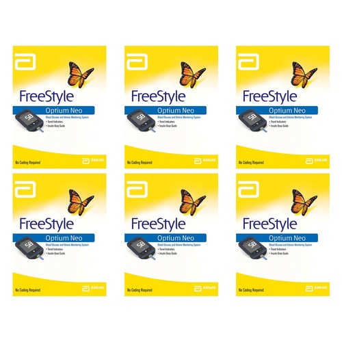 Abbott Freestyle Optium Neo Blood Glucose Ketone Meter Pack of 6
