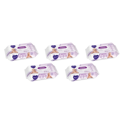 Baby Love Everyday Baby Wipes 6 x 80 Pack Bundle of 5