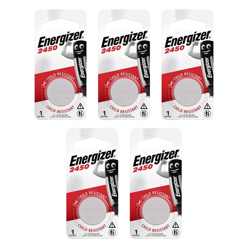 Energizer 2450 Lithium Coin Battery Pack of 5