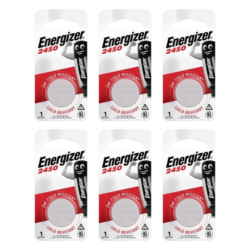 Energizer 2450 Lithium Coin Battery Pack of 6