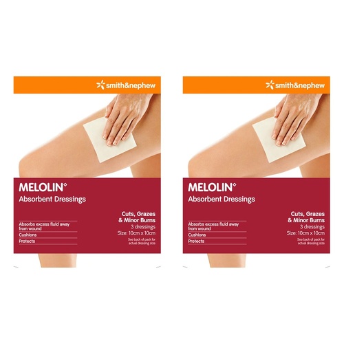 Melolin Low Adherent Wound Dressing 10cm x 10cm 3 Pack Bundle of 2