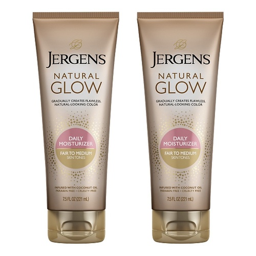 Jergens Natural Glow Daily Moisturiser Fair to Medium 221mL x 5 Bundle of 2
