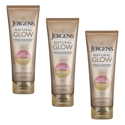 Jergens Natural Glow Daily Moisturiser Fair to Medium 221mL x 5 Bundle of 3