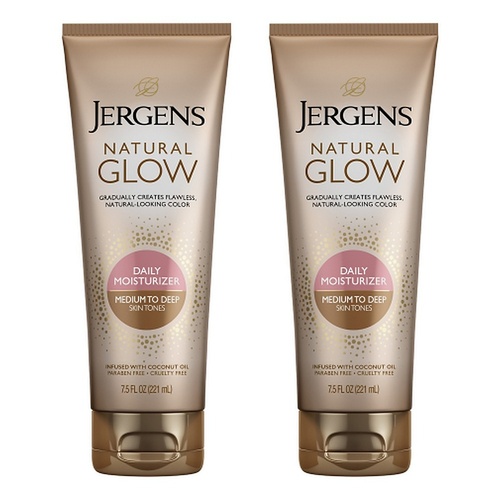 Jergens Natural Glow Daily Moisturiser Medium to Deep 221mL Pack of 2