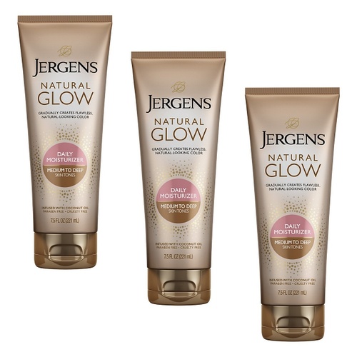 Jergens Natural Glow Daily Moisturiser Medium to Deep 221mL Pack of 3