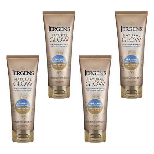 Jergens Natural Glow + Firming Moisturiser Fair to Medium 221mL Pack of 4