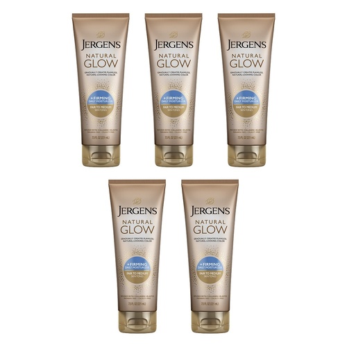 Jergens Natural Glow + Firming Moisturiser Fair to Medium 221mL Pack of 5