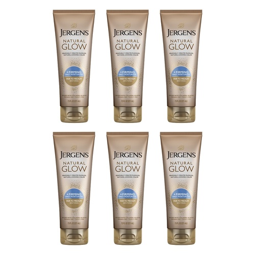 Jergens Natural Glow + Firming Moisturiser Fair to Medium 221mL Pack of 6