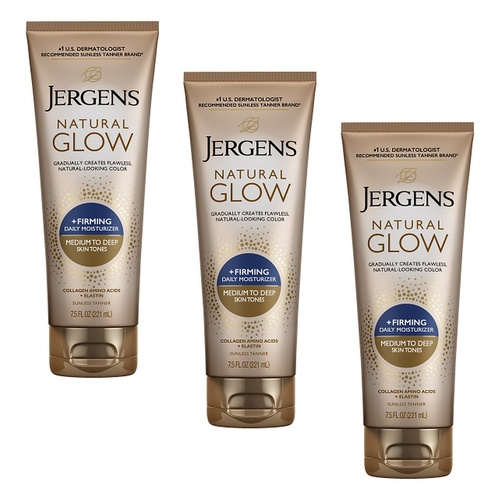 Jergens Natural Glow + Firming Moisturiser Medium to Deep 221mL Pack of 3