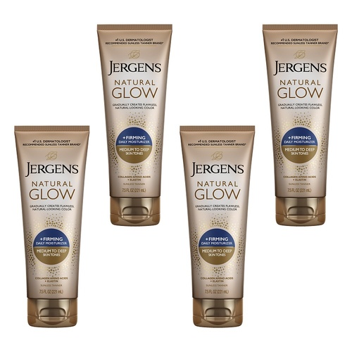 Jergens Natural Glow + Firming Moisturiser Medium to Deep 221mL Pack of 4