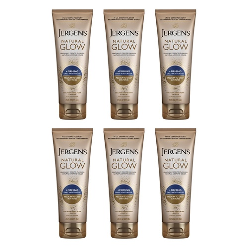 Jergens Natural Glow + Firming Moisturiser Medium to Deep 221mL Pack of 6