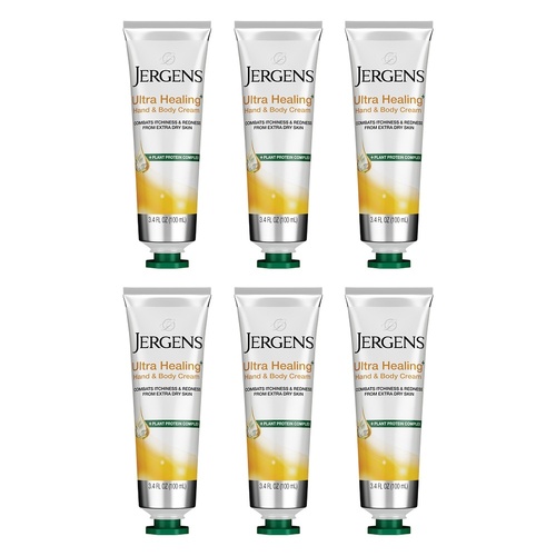 Jergens Ultra Healing+ Hand & Body Cream, Vitamin C E B5, 100mL x 6 Bundle of 6
