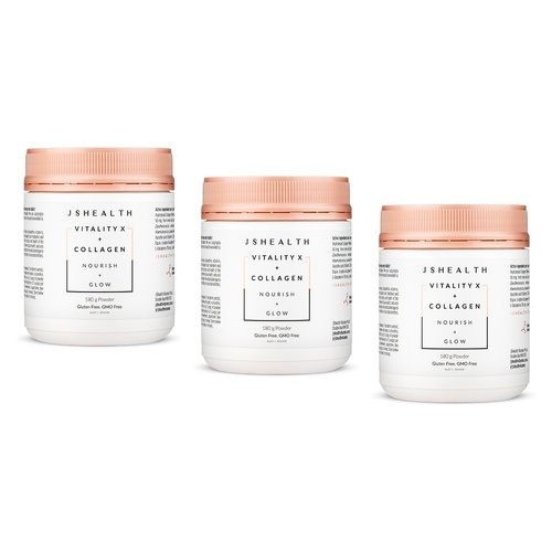 JSHealth Vitality X + Collagen Nourish + Glow 180g Pack of 3