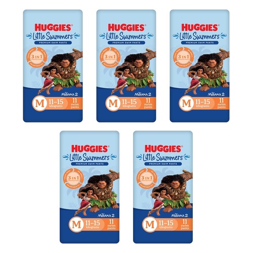 Huggies Little Swimmers Medium Swim Pants, Pack of 11 x 3 Bundle of 5