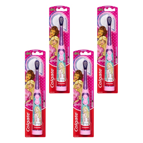 Colgate Kids Batman or Barbie Sonic Power Toothbrush Extra Soft 3+ Pack of 4