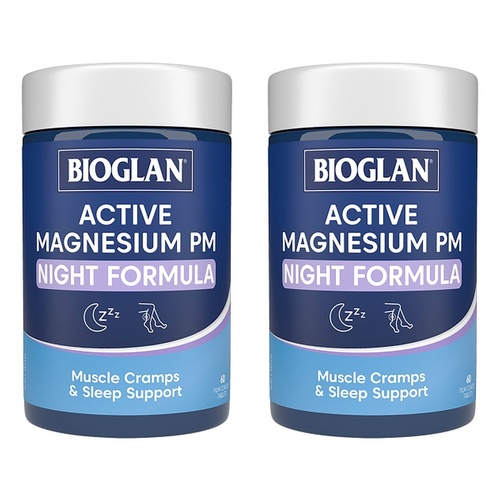 Bioglan Active Magnesium PM Night Formula 60 Tablets x 3 Bundle of 2