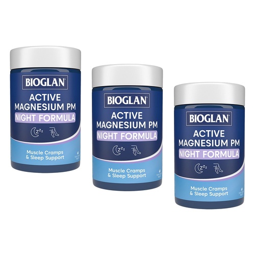 Bioglan Active Magnesium PM Night Formula 60 Tablets x 3 Bundle of 3