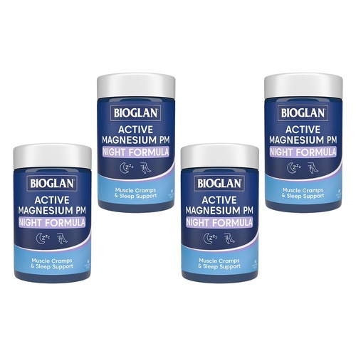 Bioglan Active Magnesium PM Night Formula 60 Tablets x 3 Bundle of 4