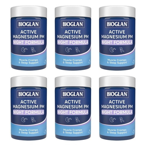 Bioglan Active Magnesium PM Night Formula 60 Tablets x 3 Bundle of 6