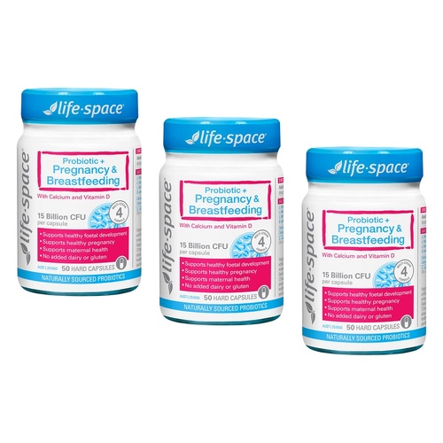 Life-Space Probiotic + Pregnancy & Breastfeeding 50 Capsules Pack of 3