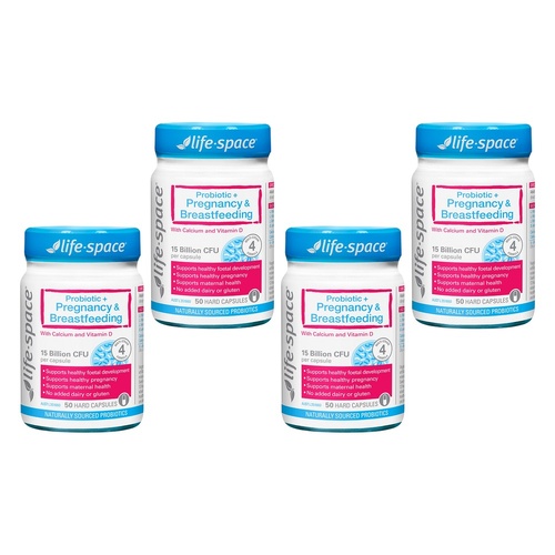 Life-Space Probiotic + Pregnancy & Breastfeeding 50 Capsules Pack of 4