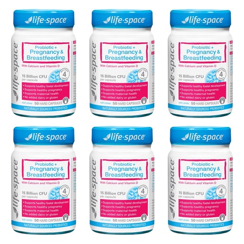 Life-Space Probiotic + Pregnancy & Breastfeeding 50 Capsules Pack of 6