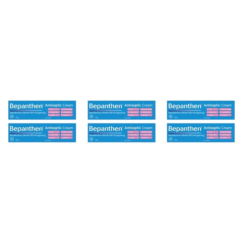 Bepanthen Antiseptic Soothing Cream 100g Pack of 6