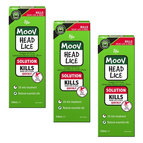 Ego Moov Head Lice Solution 200mL Pack of 3